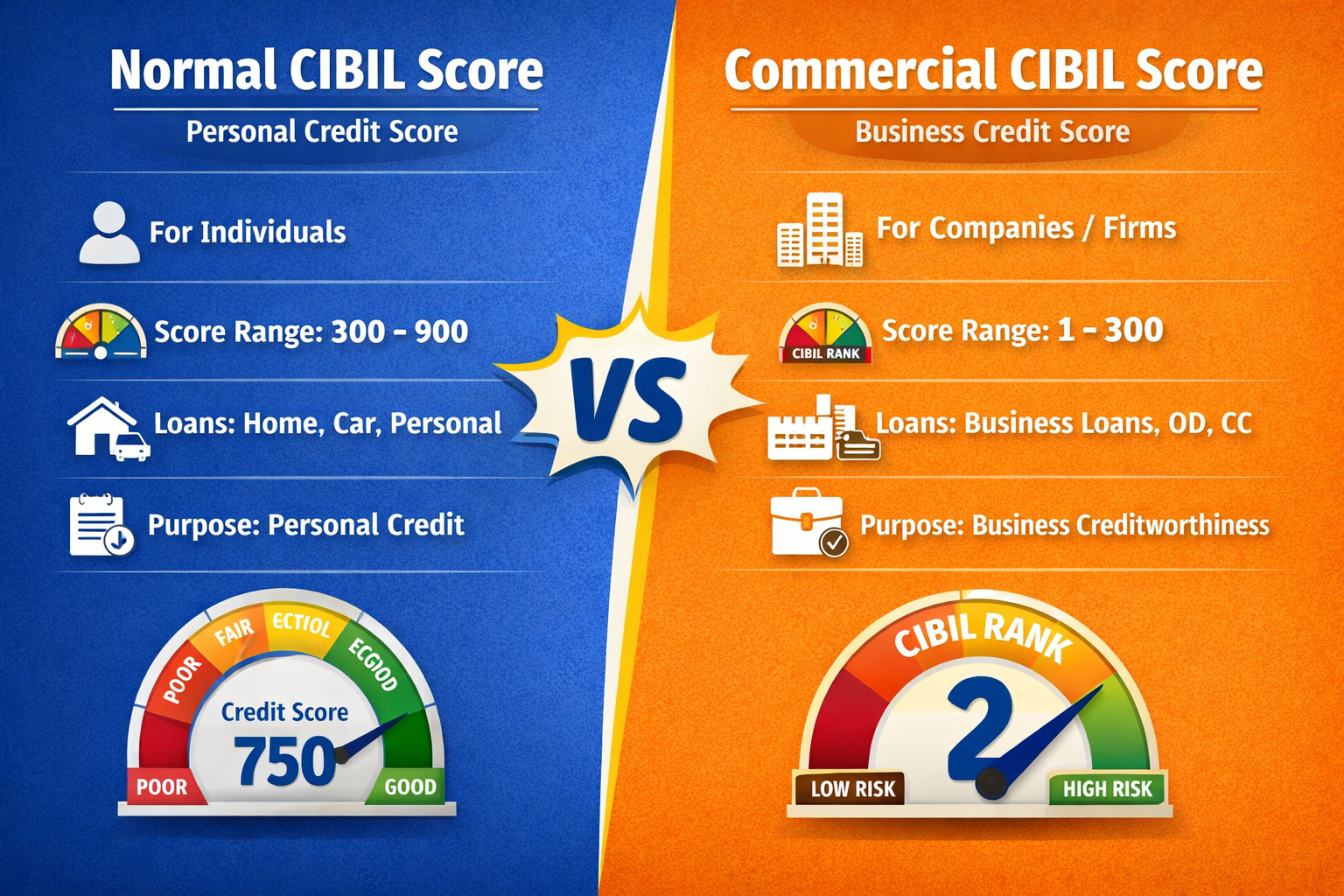 normal cibil vs commercial cibil